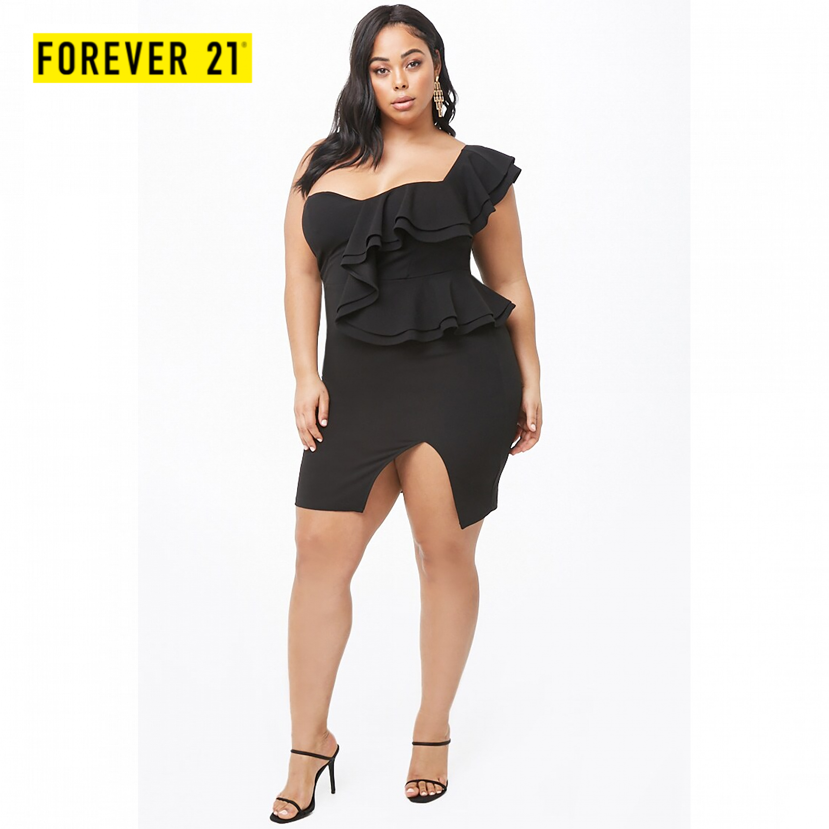 plus size one shoulder dress