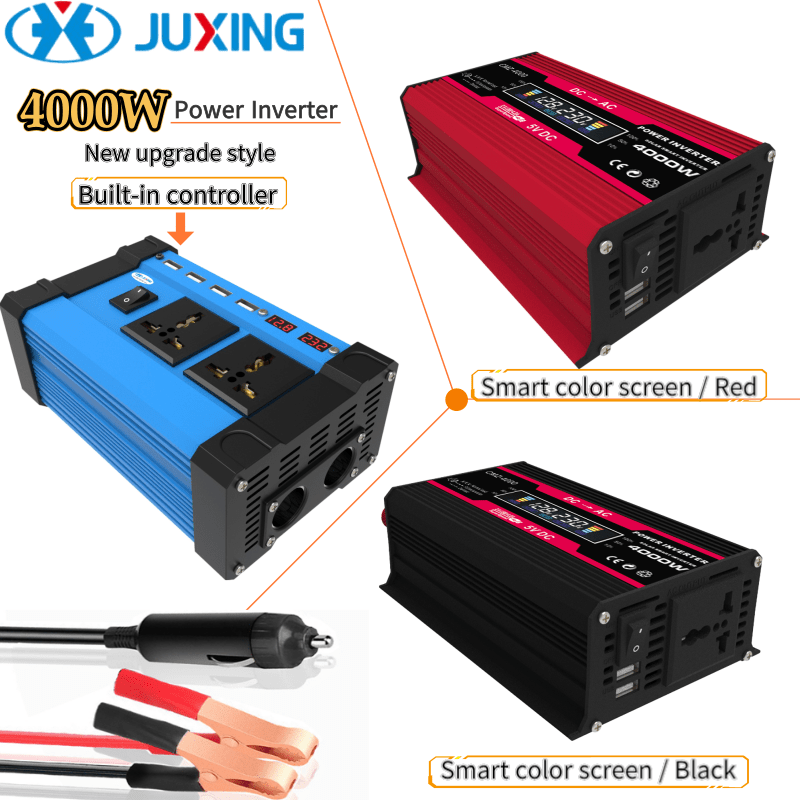 JUXING 4000W builtin solar controller power inverter smart LED display