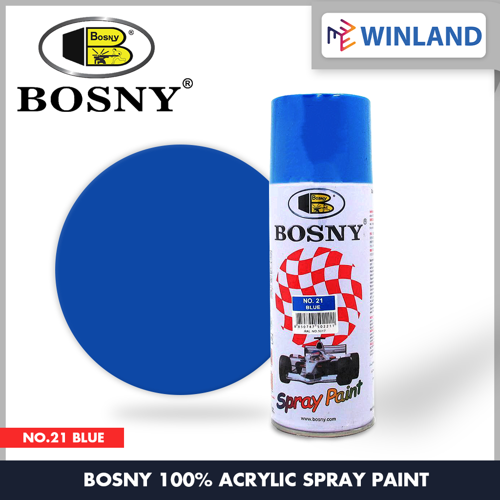 Bosny by Winland 100 Acrylic Spray Paint Blue No.21 Spraypaint Pylox