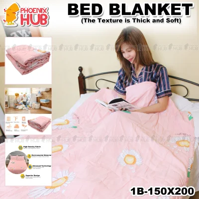 Phoenix Hub 1B-150x200 Queen Size Cotton Blanket Kumot Super Soft Double Size (150cm*200cm) Made in Korea