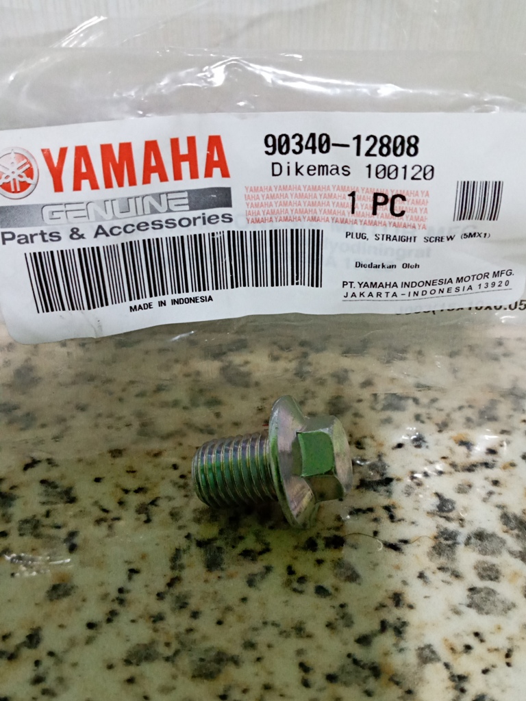 ORIGINAL YAMAHA DRAIN PLUG 12MM FOR ALL MIO SPORTY / MIO i 125 / MIO