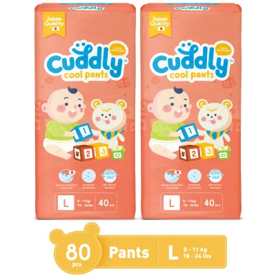 Cuddly Japanese Cool Pants Diaper Large 80s (40x2 Packs)