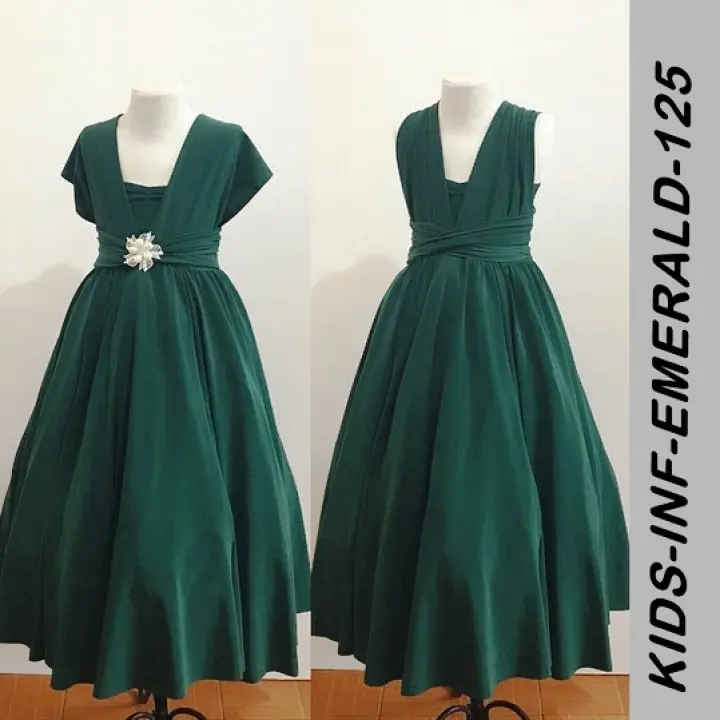 kids emerald green dress