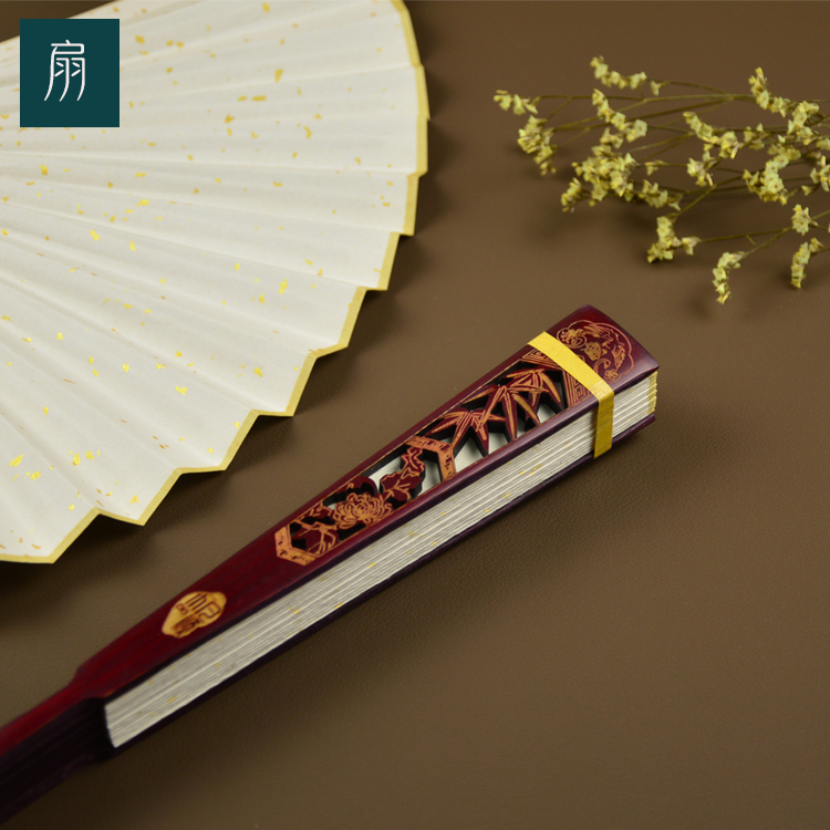 Chinese wind folding paper fan diy rice paper folding fan men and women