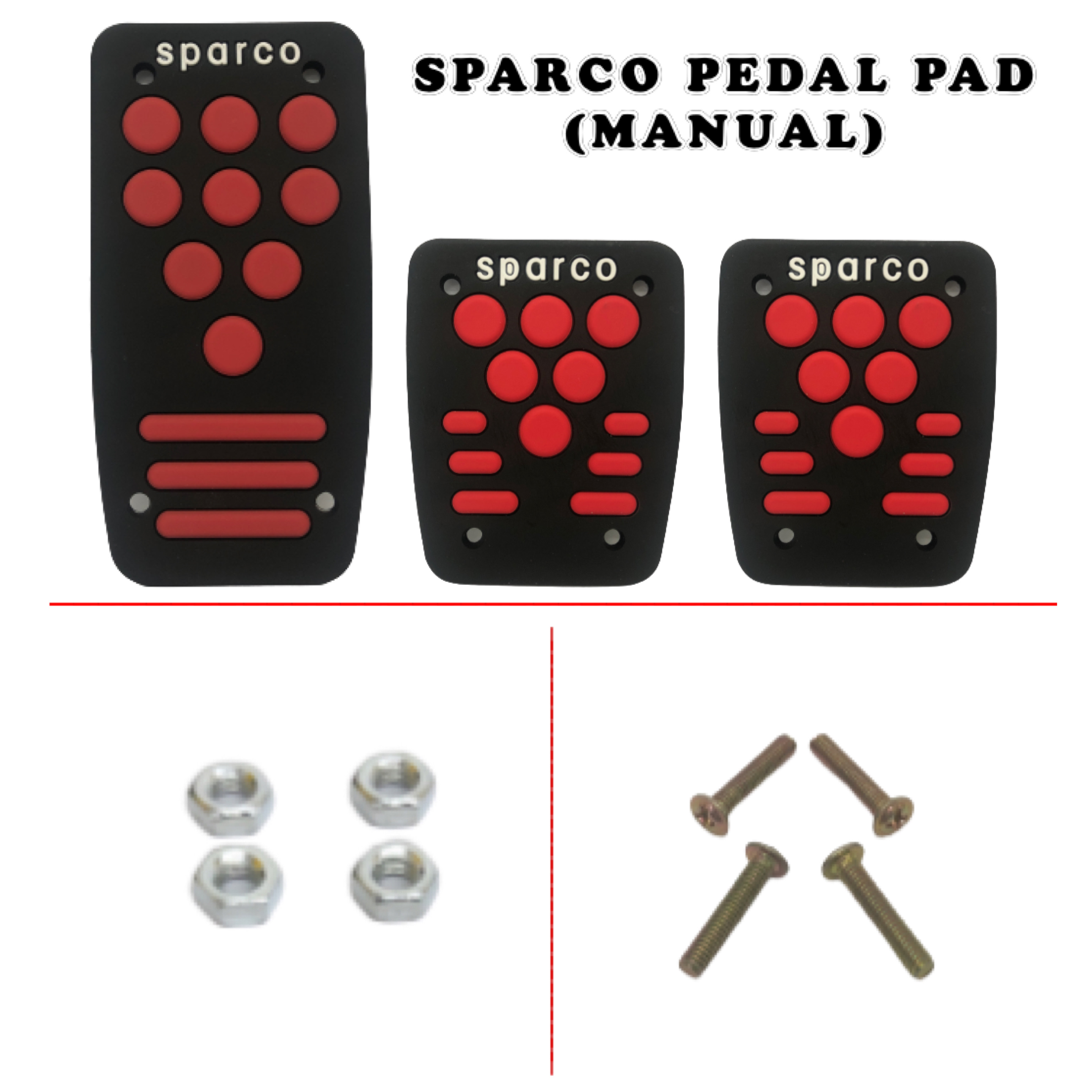 CPA SPARCO Car Pedal Pad Manual Car Accelerator Clutch Brake Steel and