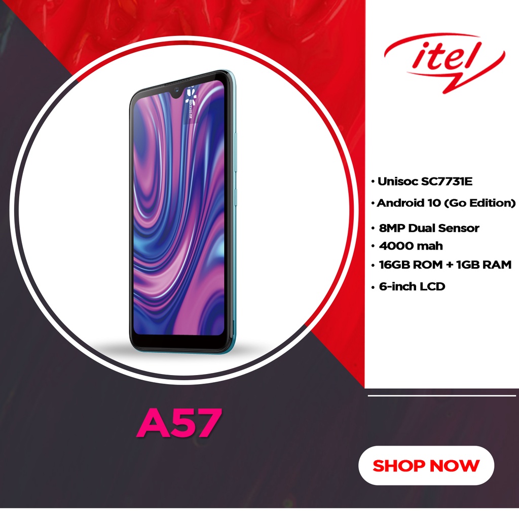 Online Delivery Itel A57 Smart Phone 100 Days Official Replacement