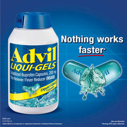 Advil LiquiGels Ibuprofen 200 mg. Pain Reliever/Fever Reducer, 120