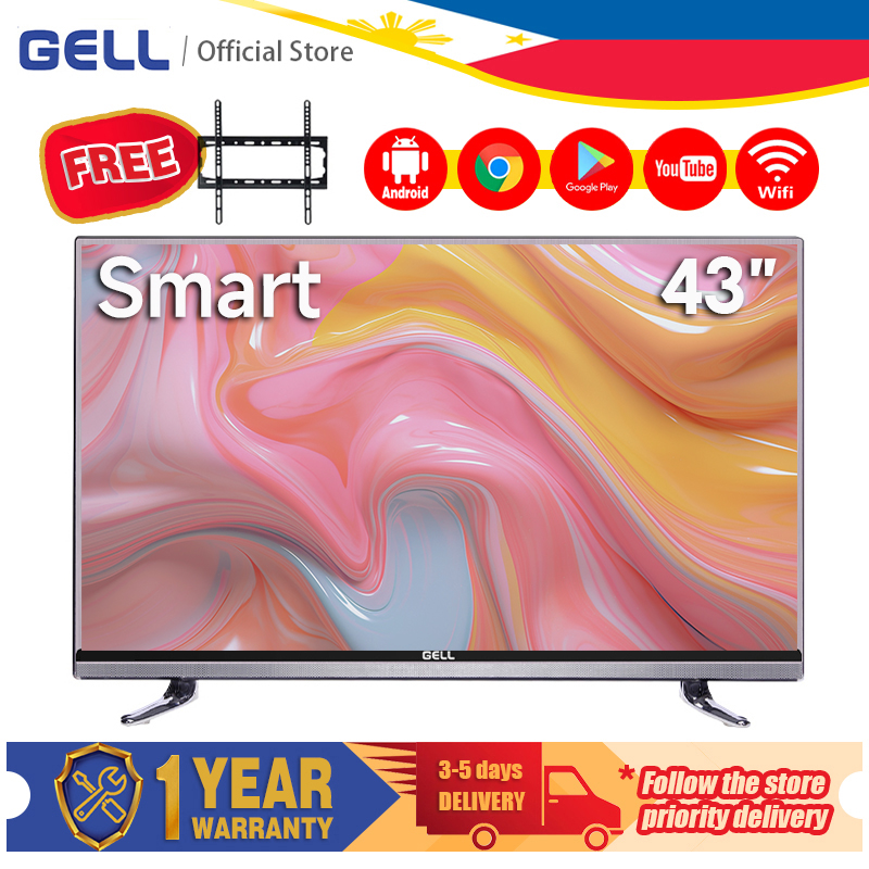 GELL smart tv 43 inches on sale android tv smart led tv flat screen on