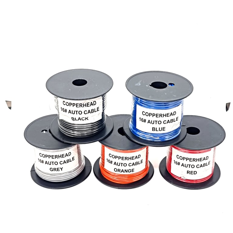 Copperhead Premium AWG 16 Stranded Auto Electrical Wire Cable Cord Roll 30M Pure Copper AWG16