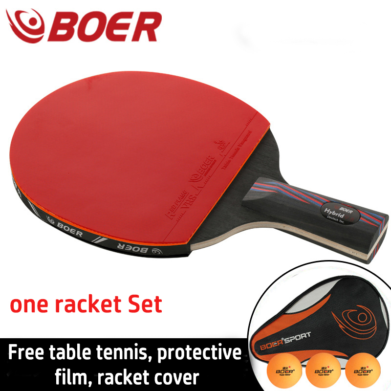 Sticky Table Tennis Racket Professional 6 Star Ping Pong Racket Rubber Nano Carbon Table Tennis ...
