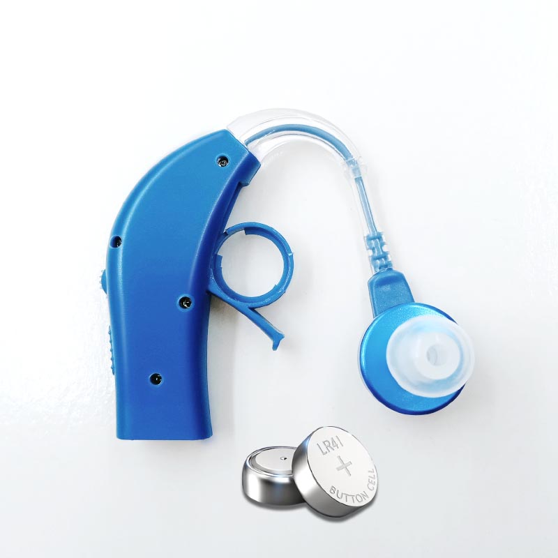 Blue Hearing Aids Sound Amplifier Battery Powered Hearing Enhancement