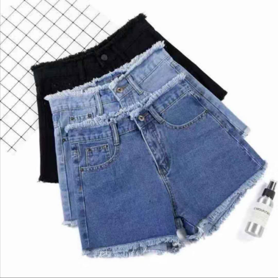 Ladies High waist Demin Shorts Light 