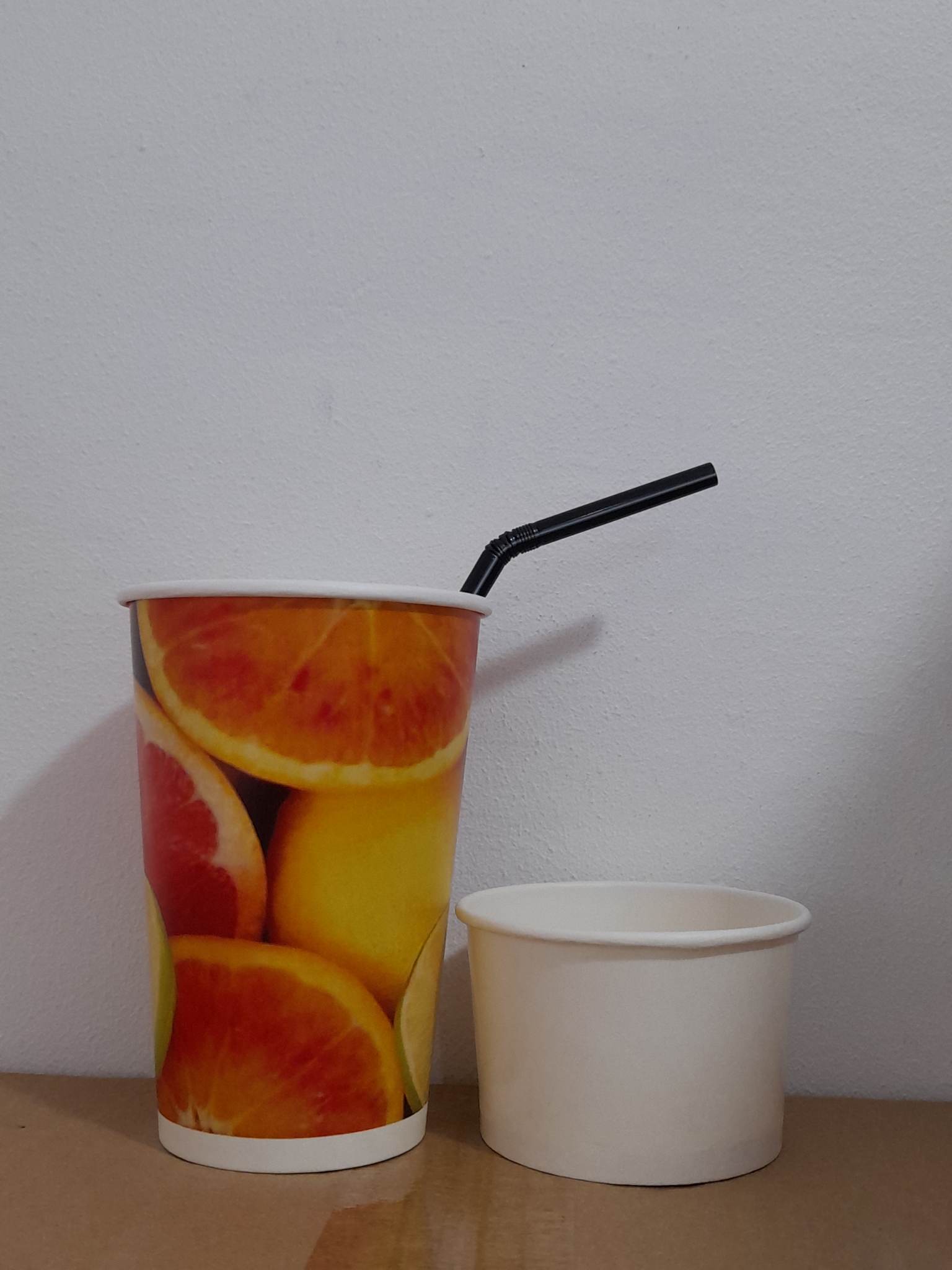 16oz Paper Cup x 50's 220cc Paper bowl x 50's with Bending Straw x 100 ...