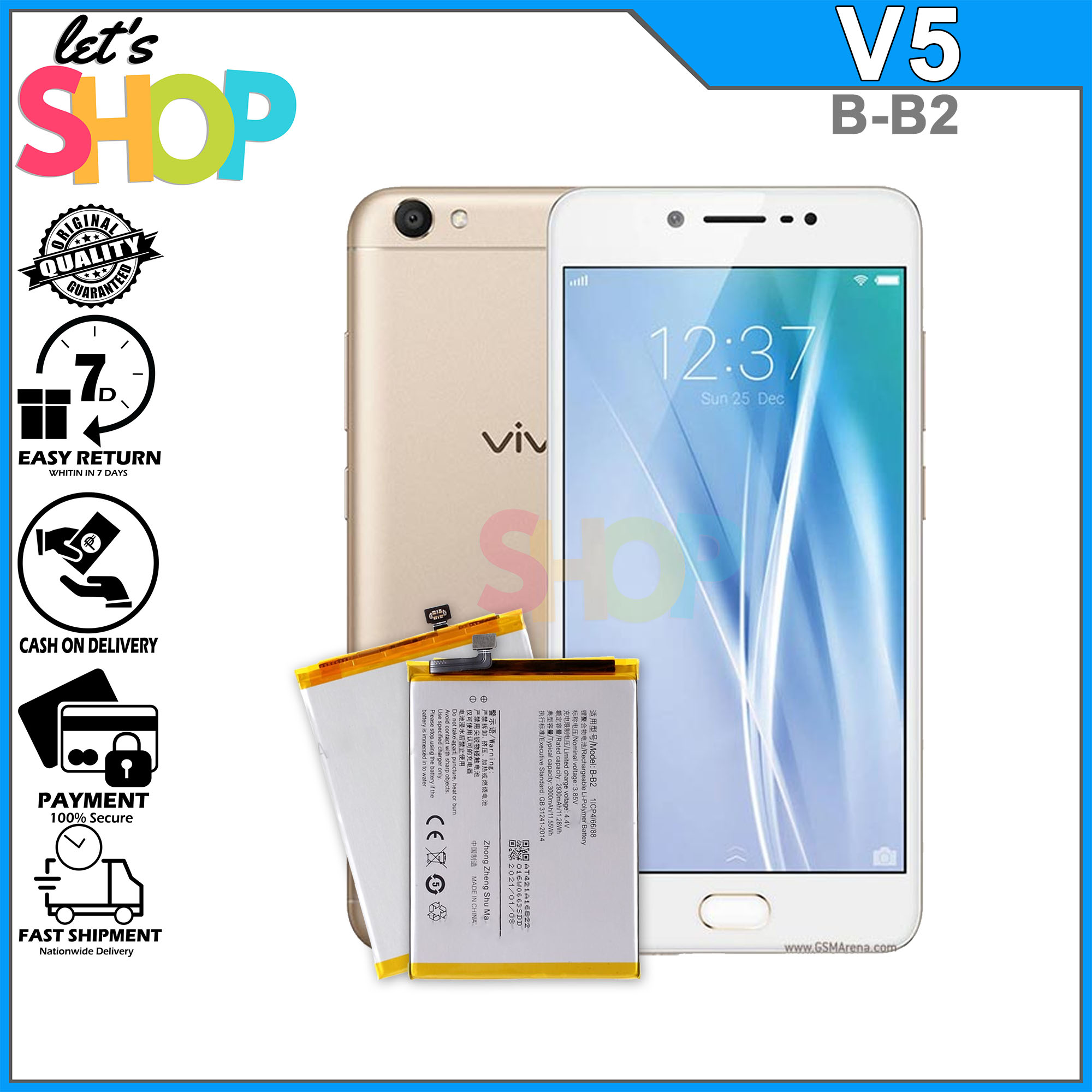 Vivo V5 Battery Model B-B2 (Lets Shop) Original Equipment Manufacturer ...