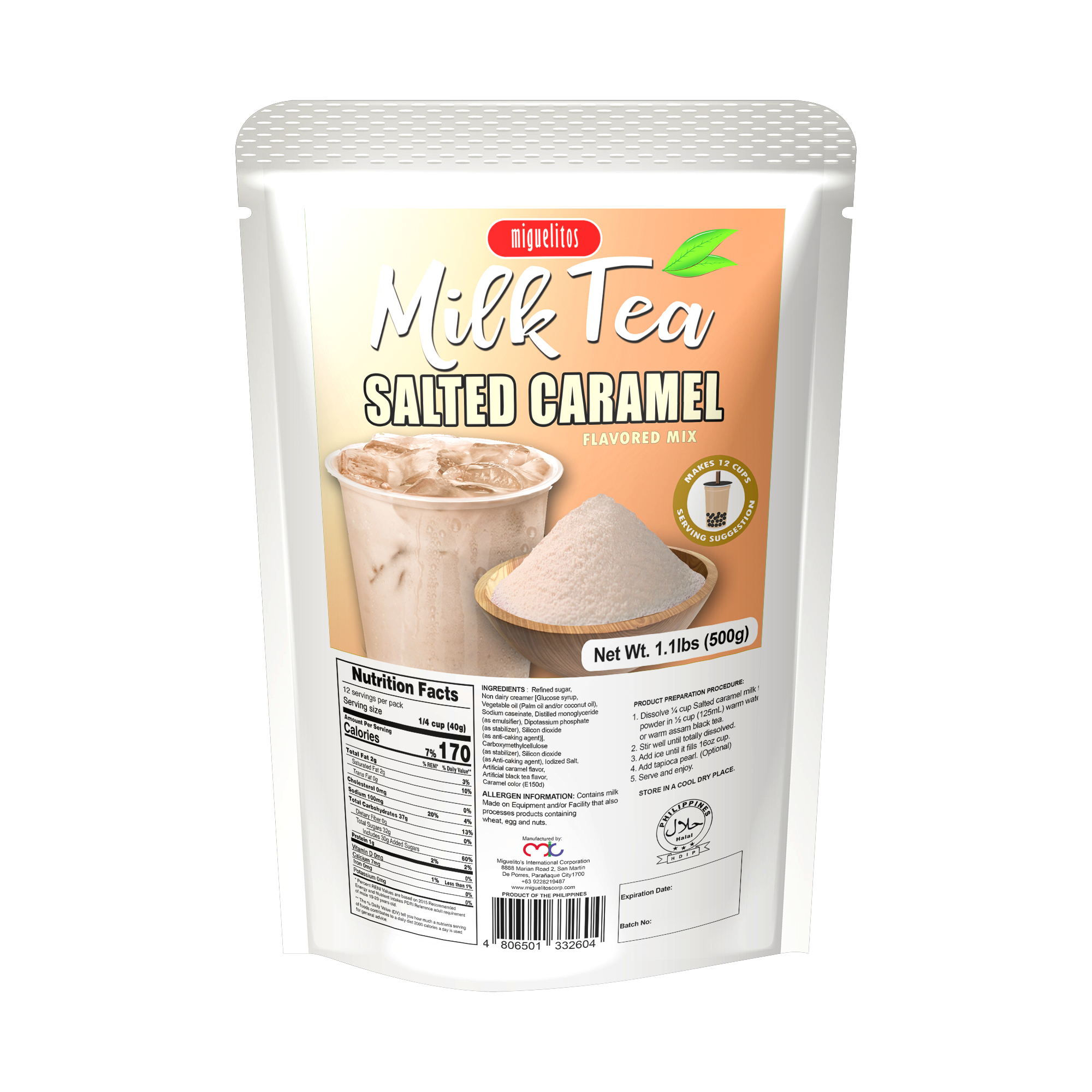 Salted Caramel Milk Tea 500g Instant Powdered Milk Tea Drink Lazada PH