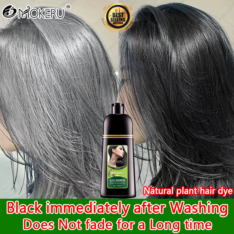 MOKERU Black hair shampoo 500ml is effective immediately after