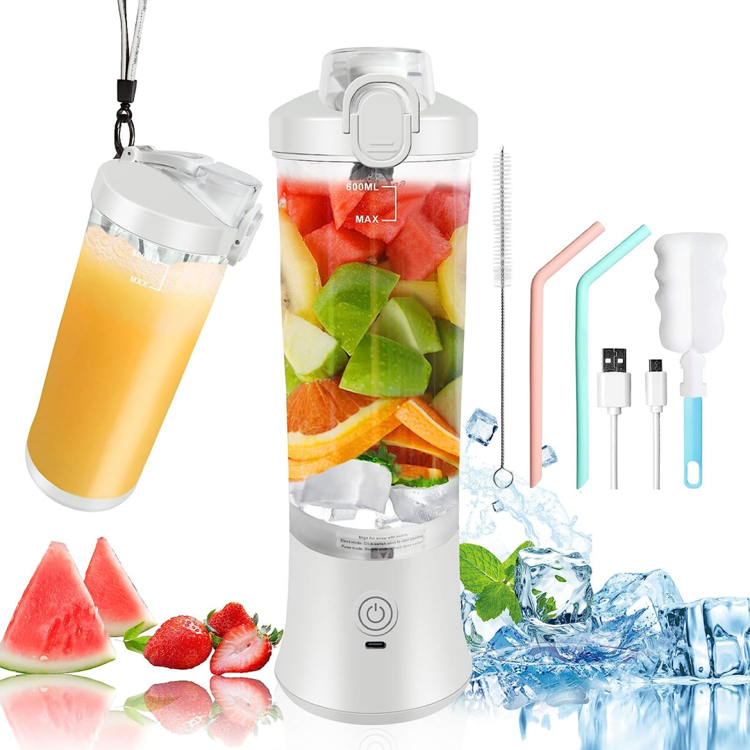 600ml Electric Portable Blender Smoothies 4000mAh USB Rechargeable