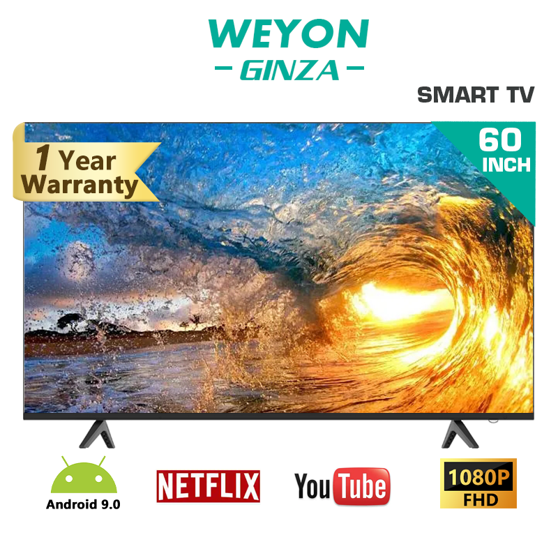 GINZA Smart TV 60 Inch TV Flat Screen Smart TV Sale Android TV Lazada PH