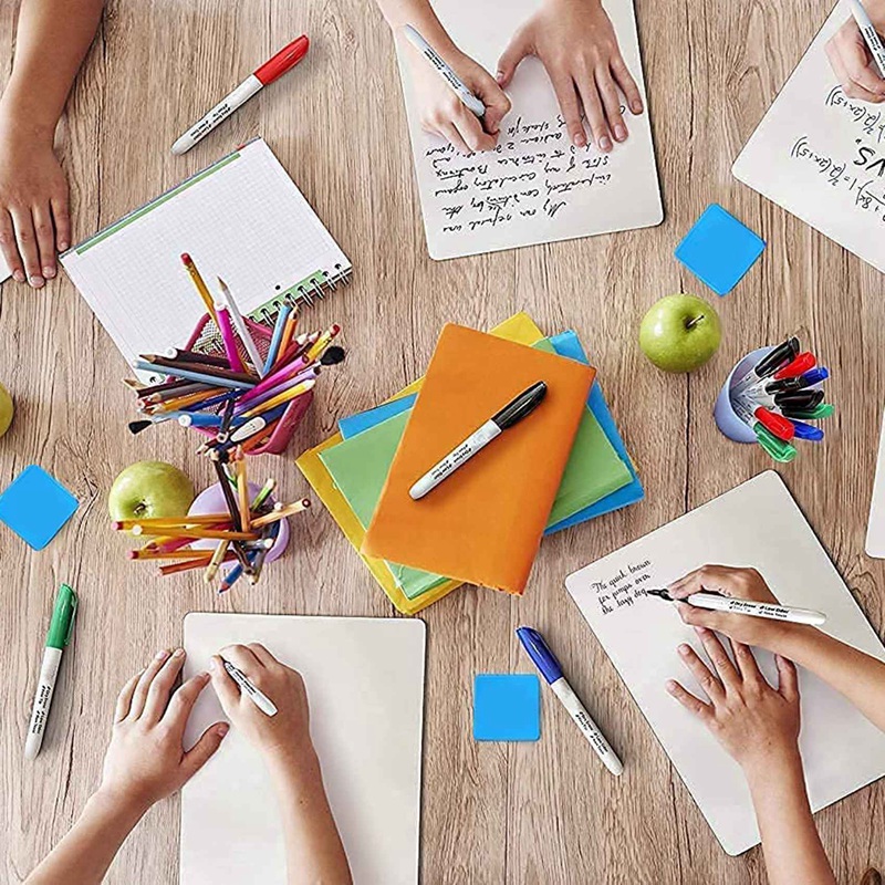 10PCS Dry Erase Whiteboard Classroom Set 22.86 x 30.48 cm, Suitable for Students, Teachers and
