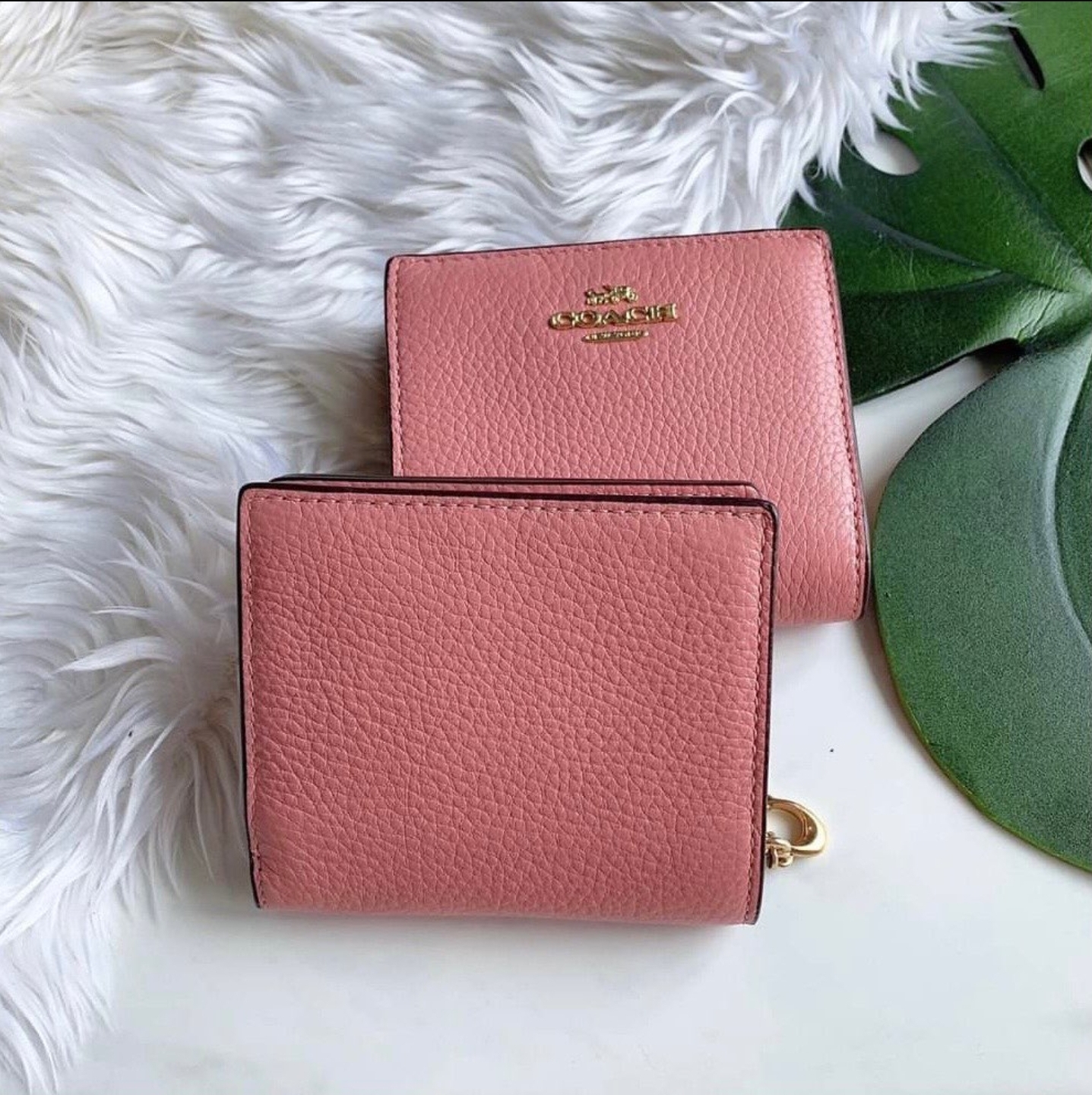 Coach Pebble Leather Snap Wallet Bold Pink Style No. C2862 : Clothing,  Shoes & Jewelry - .com