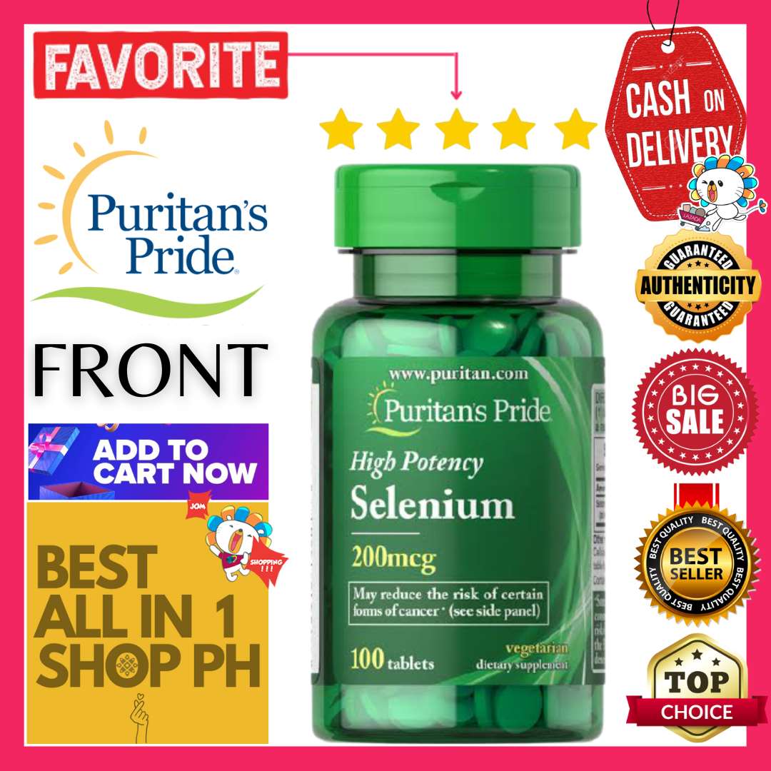 Puritan’s Pride High Potency Selenium 200mcg, 100 Tablets Supports Immune and Heart Health