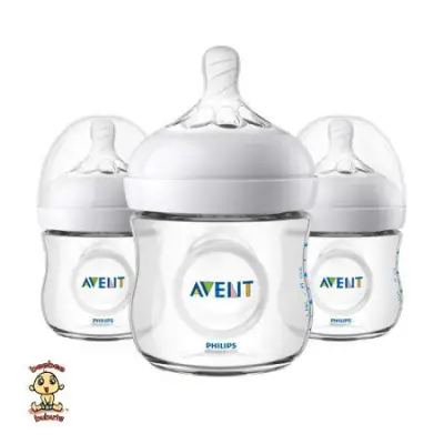 Avent Natural Feeding Bottle, New Spiral Teats Design, 4 oz, 3 pack, BPA Free, Authentic and Brand New