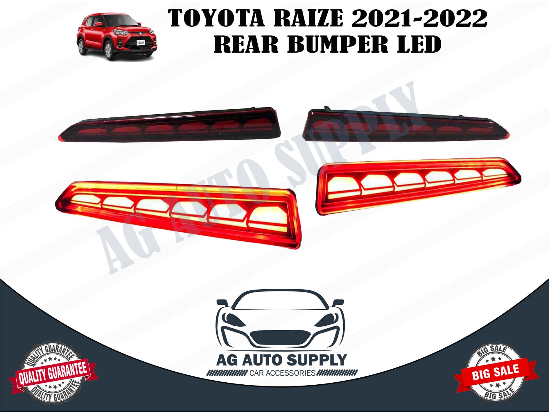 Raize Light Rear Bumper Lights Multi-Function LED Tail Light Reflector Lamp For ...