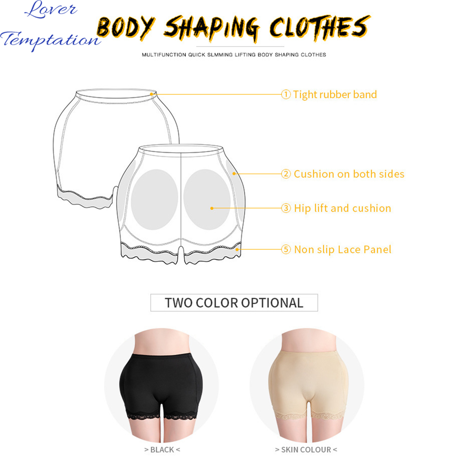 Breathable Butt-lift Underwear Skin-friendly Nylon Lace Design