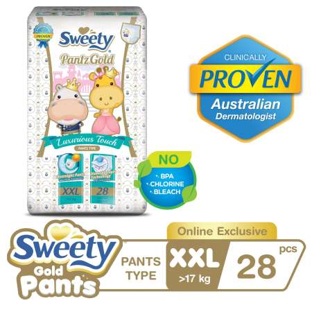 Sweety Gold Diaper Pants Xxl 28 Pcs