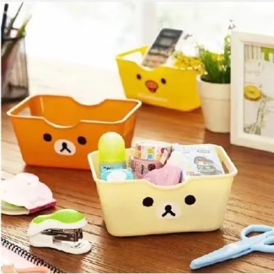 Mini Cute Rilakkuma cartoon Desktop storage box