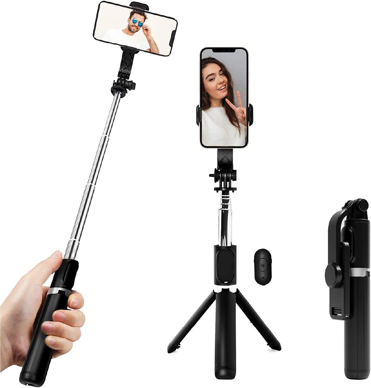 Q07 Bluetooth Selfie Stick With Fill Light Phone Tripod/Camera Tripod ...