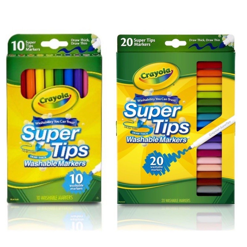 Crayola Super Tips Washable Markers 10 or 20 Colors SuperTips Mr