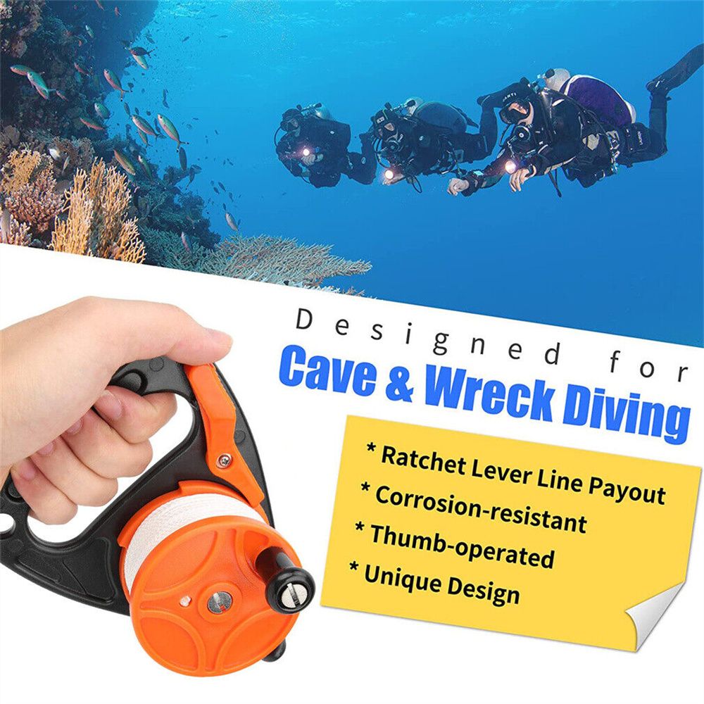 MAXG Outdoor Diving Wreck SMB Rope Releasing Device Dive Reel Scuba Diving  Spool Kayak Anchor and Handle Diving Equipment