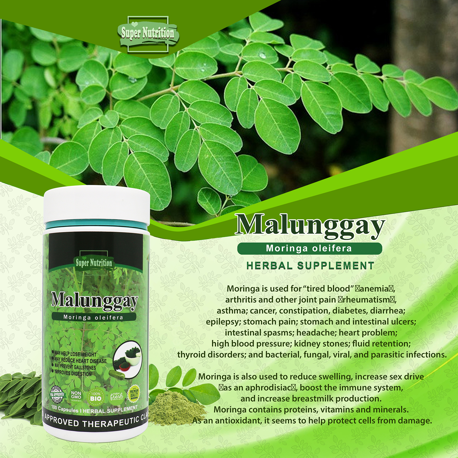 Organic Malunggay Capsules 100 Capsules Lazada PH