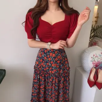 blouse and long skirt dress