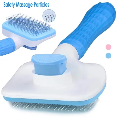 hot✌►☬ Self Cleaning Dog Brush Slicker Particle Pet Comb For Dogs Cat Shedding Hair Dander Dirt Removing