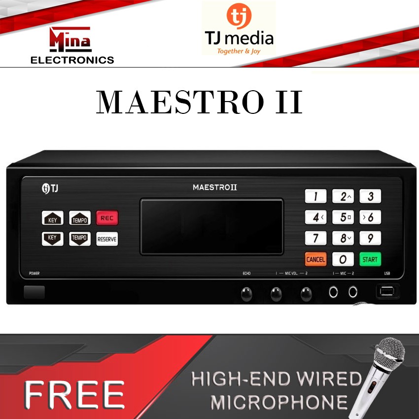 TJ Media Maestro II TKR335PII 32GB SD CARD Karaoke Player w Free Mic