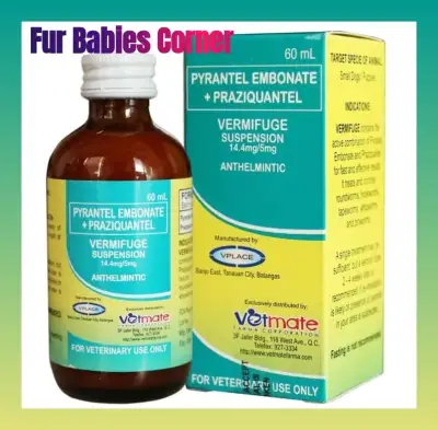 Papi Pyrantel Vermifuge Suspension (Dewormer) 60mL - For Puppies, Small Breed Dogs and Cats