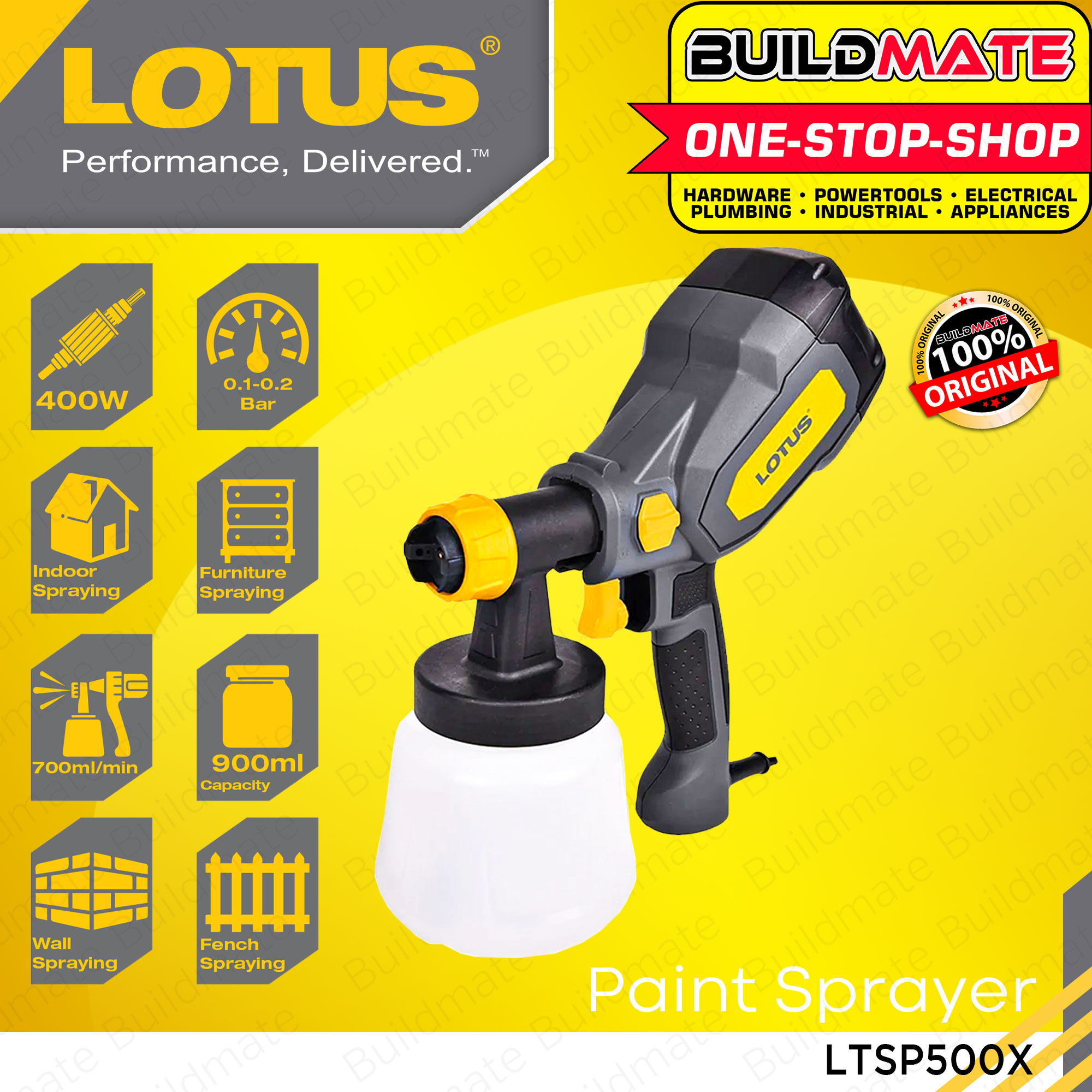 LOTUS HVLP Electric Paint Sprayer Gun Spray Gun 900ML 400W Power ...