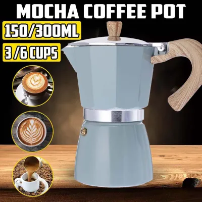 ALLFRUI Latte Portable Percolator Aluminum Stovetop Mocha Percolator Pot Moka Pot Espresso Machine Coffee Maker