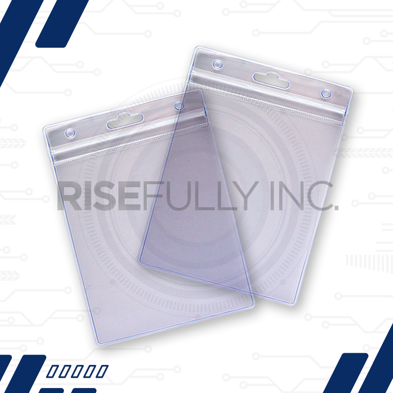 Risefully (5pcs) A6 ID Card Holder with Zip Lock Waterproof Vertical ID Case ID Protector