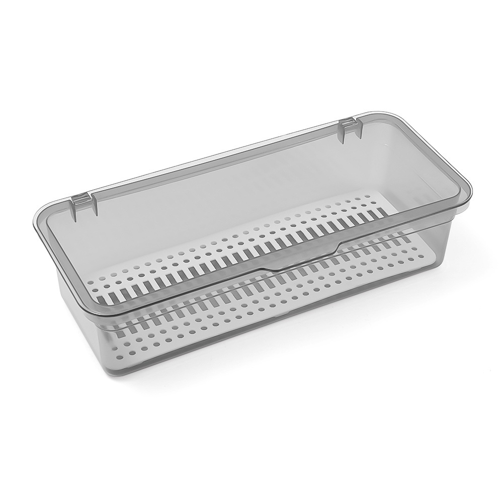 Cutlery Storage Tray Holder with Lid And Drainer Tableware Organizer