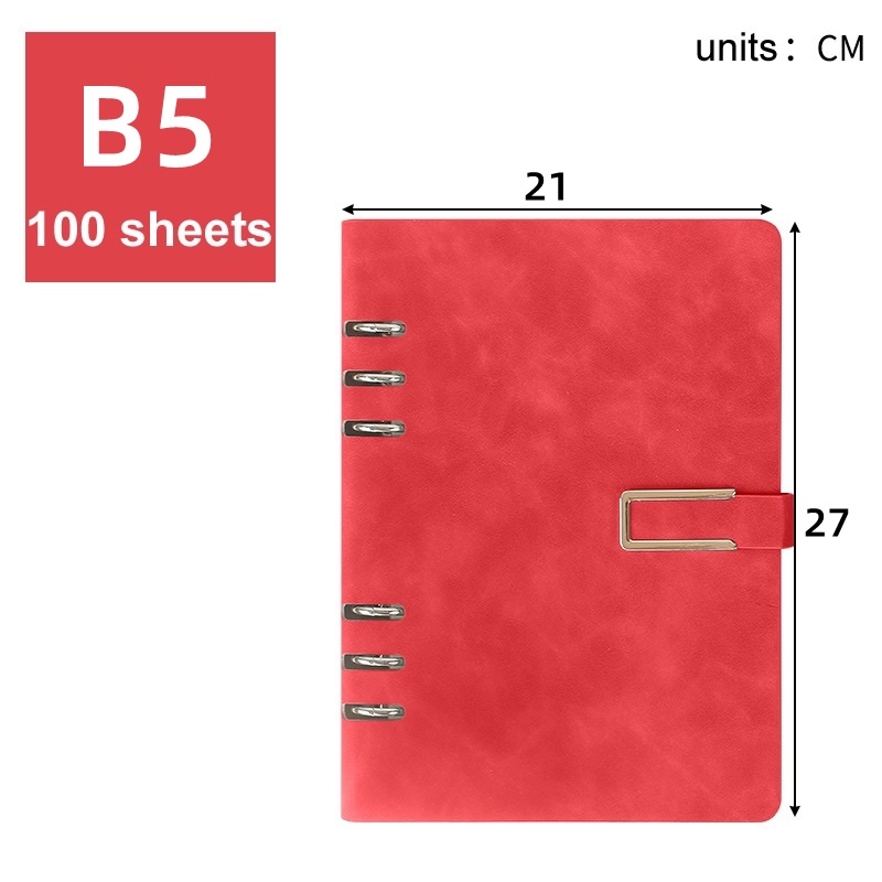 A6 A5 leather binder notebook refillable hand ledgers kraft college