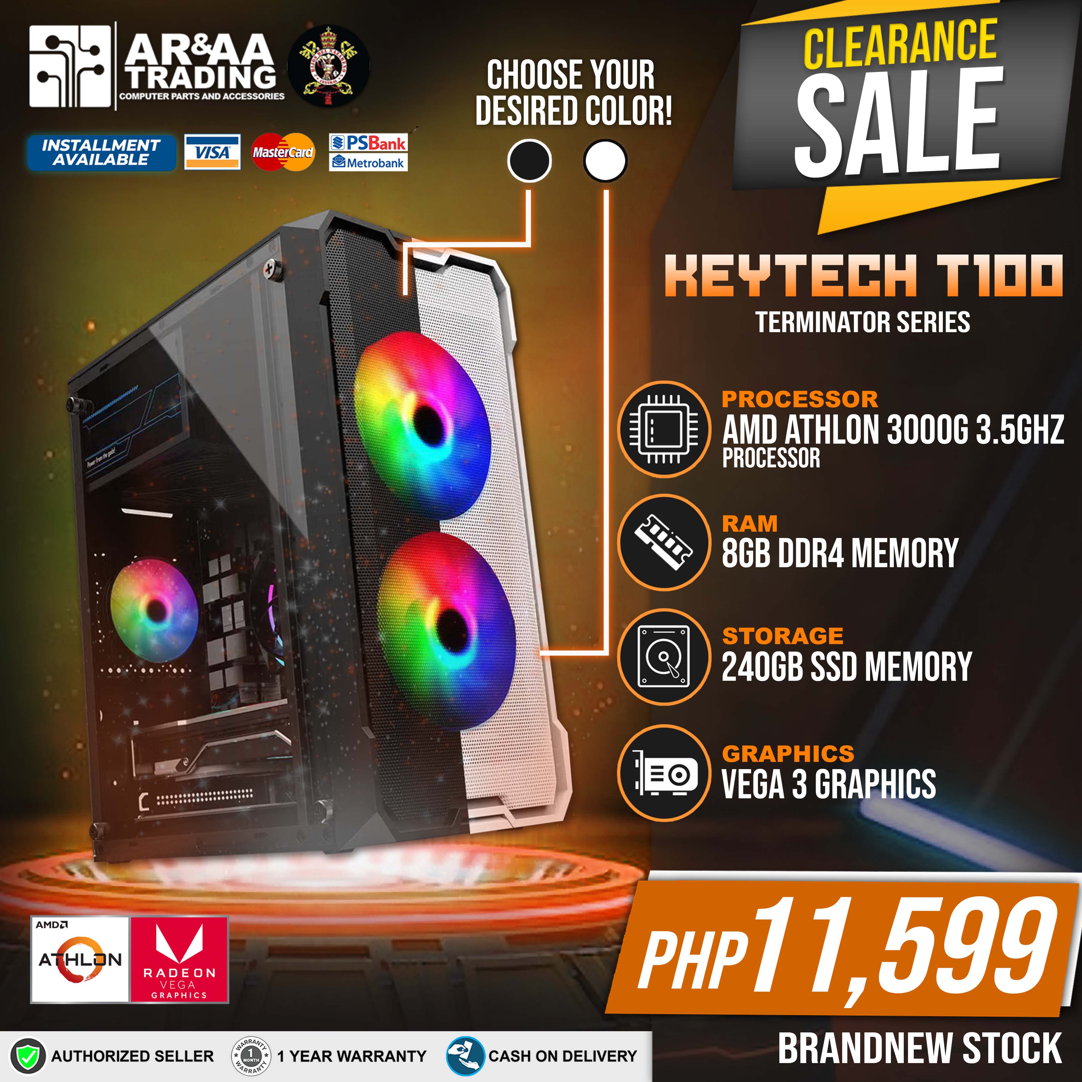 BRANDNEW Computer CPU System Unit Keytech T100-AMD-Athlon 3.5ghz-8gb ...