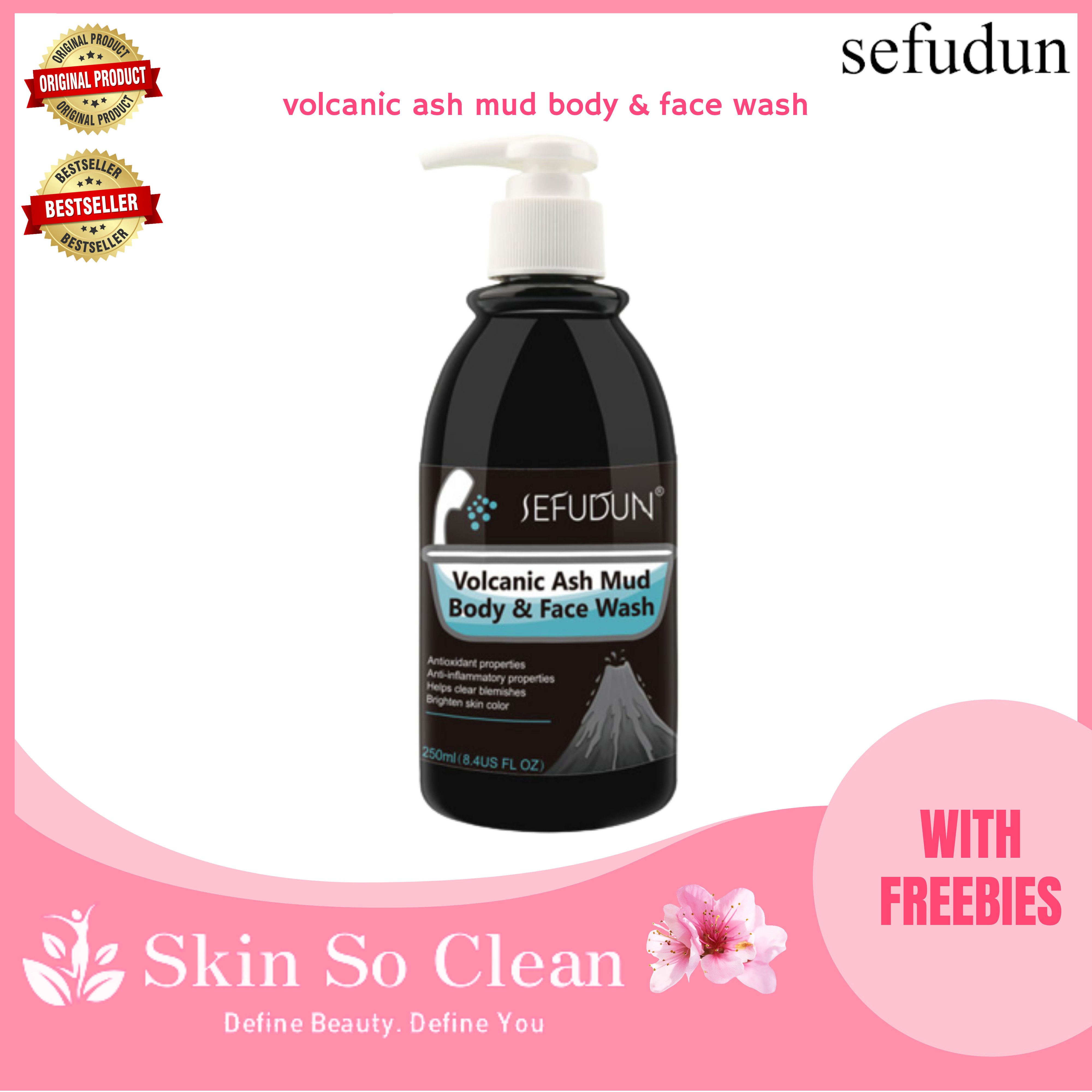 SKIN SO CLEAN BEST SELLING VOLCANIC WHITENING Body Wash FACE & BODY