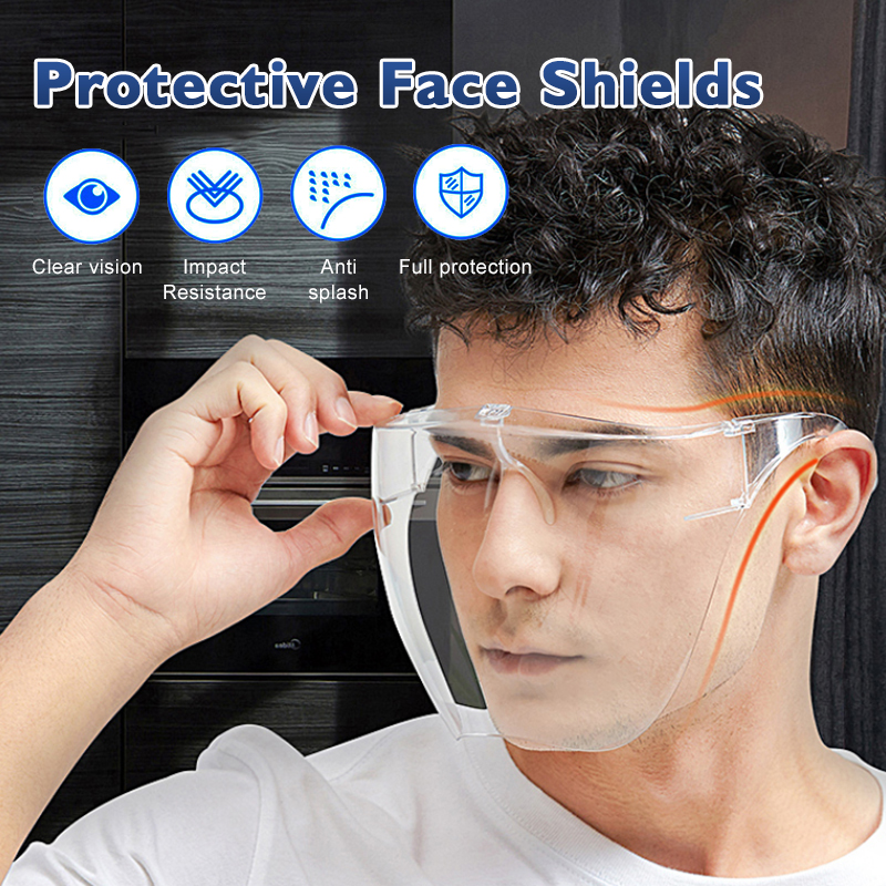 Acrylic Full Face Shield Mask 180° Protection Transparent Mask Anti