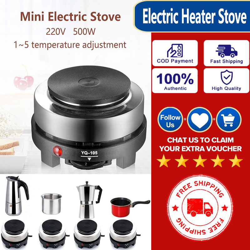 500W Mini Electric Stove Oven Cooker Hot Plate Heater Coffee Tea Milk Heater