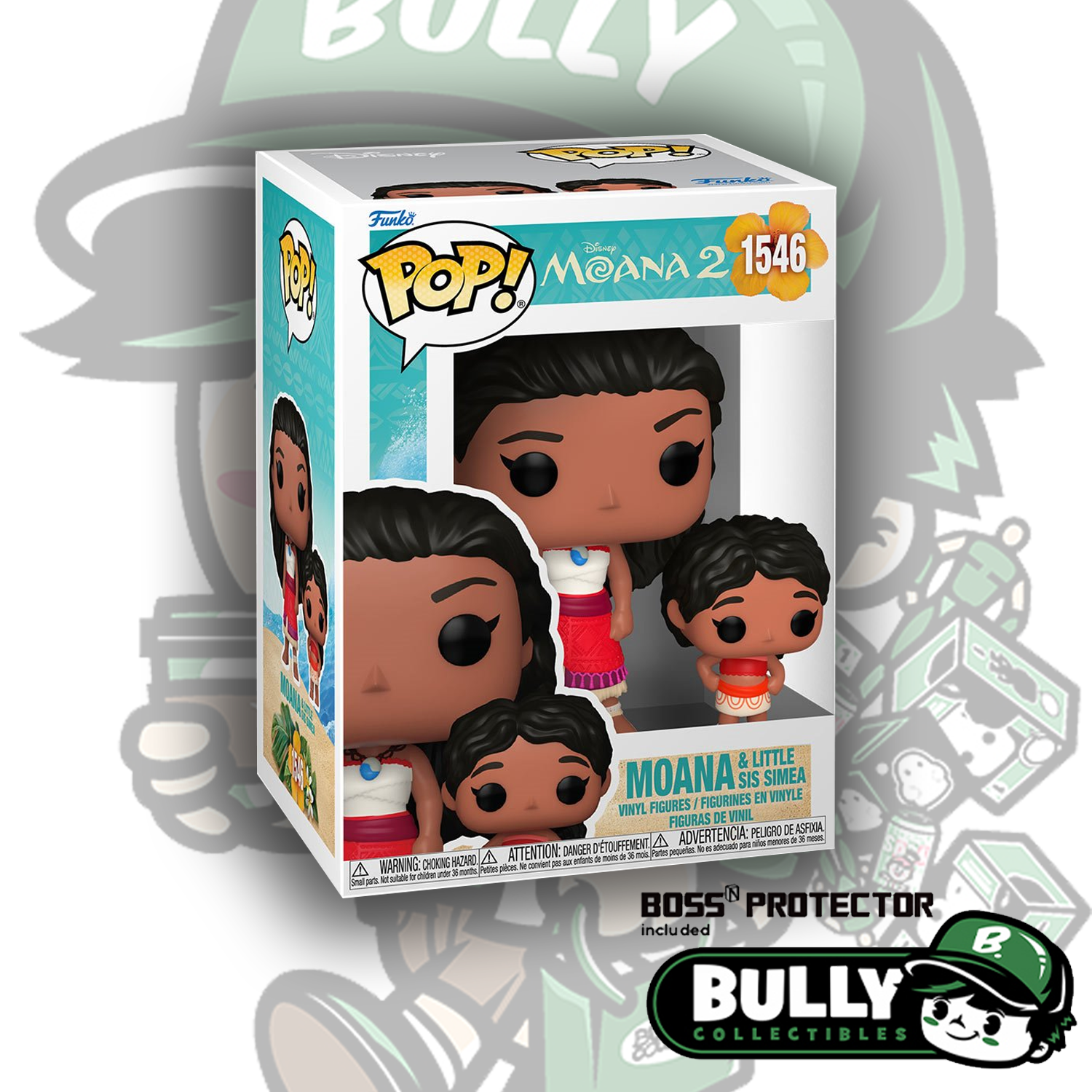 Funko POP! Disney: Moana Moana Little Sis Simea 1546 With Boss  Protector [Sold By Bully Collectibles]