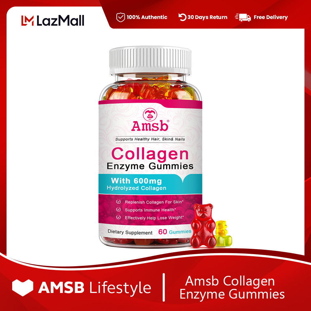 Amsb Collagen Enzyme Gummies Whitening Glowing Skin Nourishment Anti