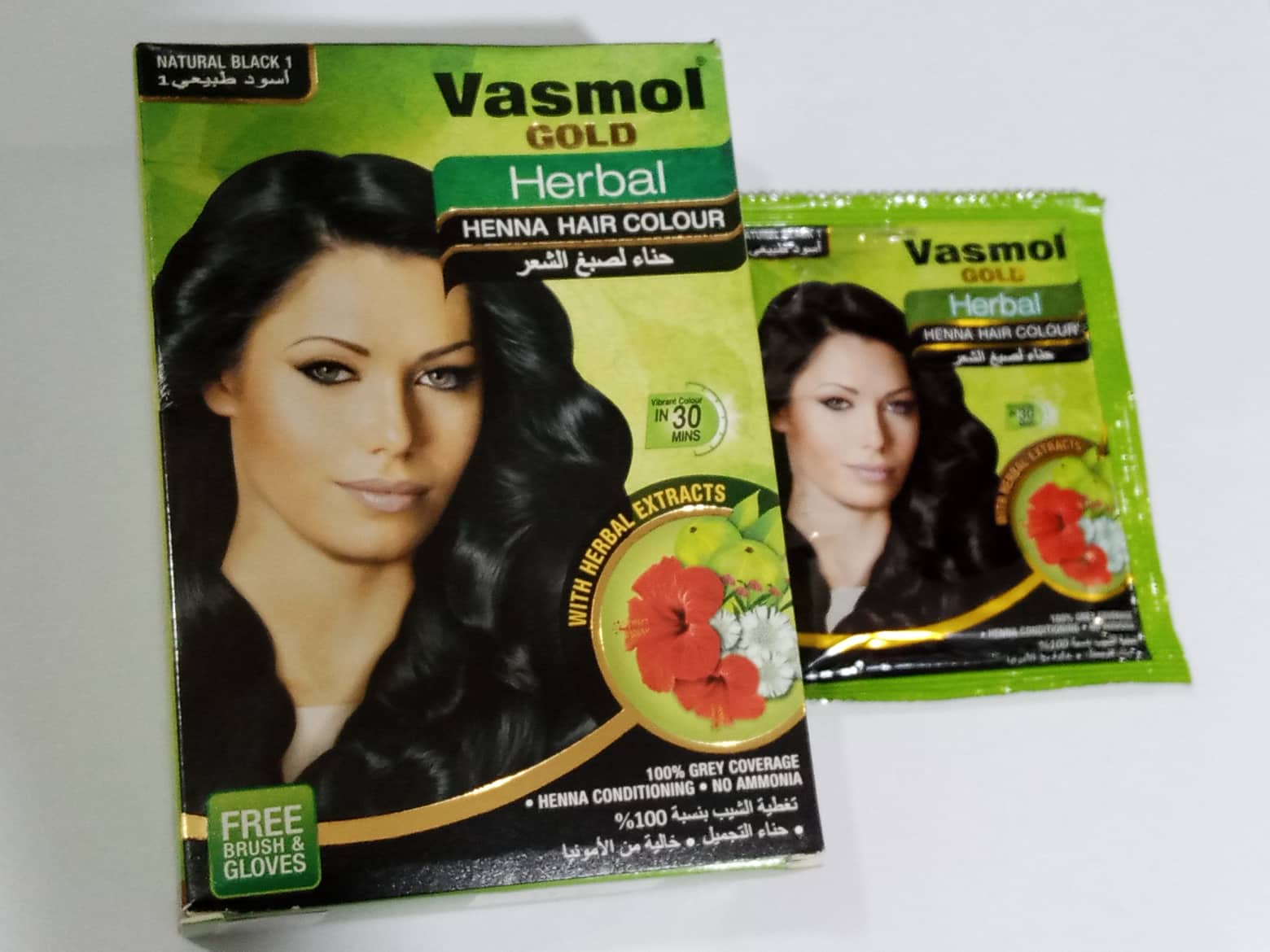 Vasmol Henna Hair Color 4 Natural Black, dark brown 10g | Lazada PH